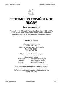 Datos FER - Federación Española de Rugby