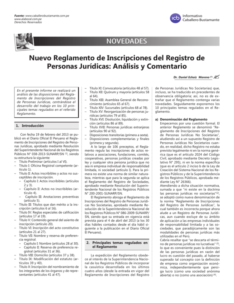 NOVEDADES Nuevo Reglamento De Inscripciones Del Registro De