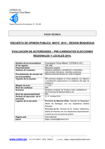 Encuesta Región Moquegua, COTEM – Mayo 2014