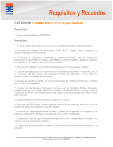 EXTERIOR Crédito Manufactura por Cuotas