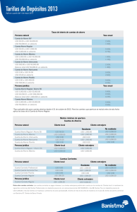 Tarifas de Depósitos 2013 Tarifas de Depósitos 2013