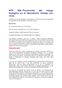 Prevención del riesgo biológico en el laboratorio: trabajo con virus