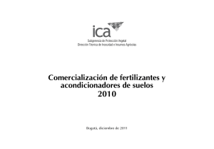 Boletín de comercialización de Fertilizantes y Bioinsumos 2010