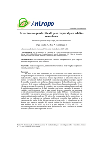 Ecuaciones de predicción del peso corporal para adultos