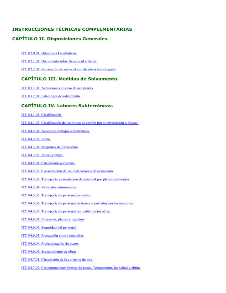13/04/2011 Instrucciones Técnicas Complementarias