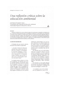 Una reﬂexión critica sobre ia educación ambiental