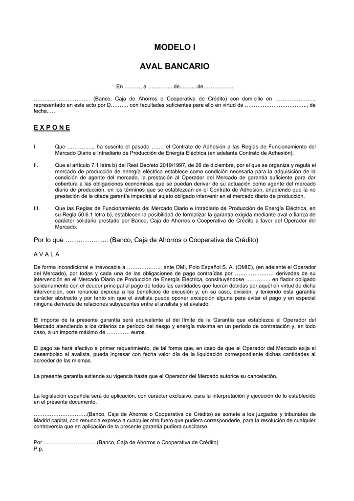 Modelo Carta De Aval Bancario Modelo De Informe 3827