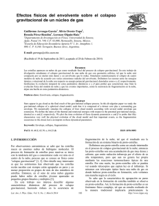 Efectos físicos del envolvente sobre el colapso gravitacional de un