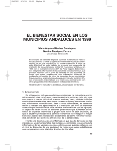 el bienestar social en los municipios andaluces en 1999