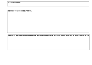 Destrezas, habilidades y competencias a adquirir/COMPETENCES