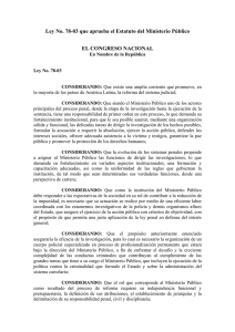Ley No. 78-03 que aprueba el Estatuto del Ministerio Público EL