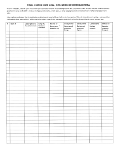 tool check out log i registro de herramienta