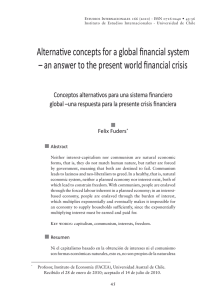 Alternative concepts for a global financial system