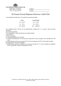 III Examen Parcial Máquinas Eléctricas I (06/07/04)