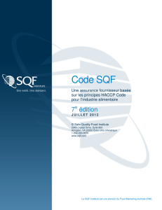 Code SQF - Safe Quality Food Institute