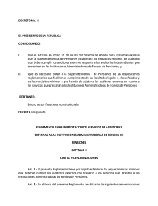 Decreto No. 8 Para la prestación de servicios de Auditorías Externos