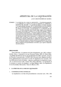 La apertura de la liquidación