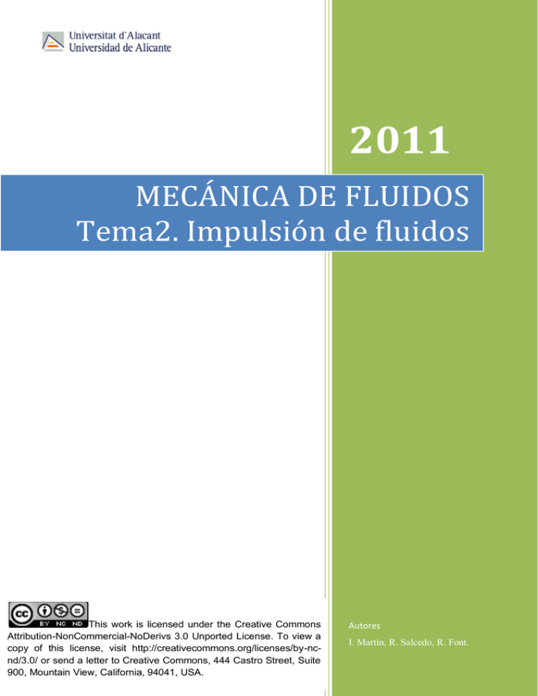 MECÁNICA DE FLUIDOS Tema2. Impulsión De Fluidos