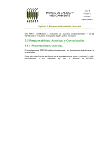 5.5 Responsabilidad, Autoridad y Comunicación.