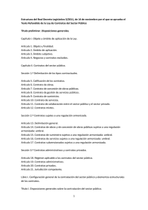 Estructura del Real Decreto Legislativo 3/2011, de 14 de noviembre