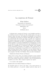 La conjetura de Fermat - Miscelánea Matemática