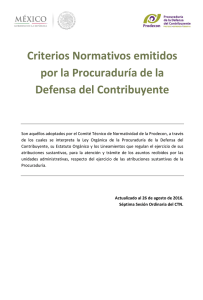 Criterios Normativos emitidos por la Procuraduría de la Defensa del