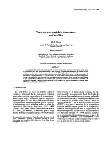 Variación interanual de la temperatura en Costa Rica