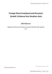 Foreign Direct Investment and Economic Growth