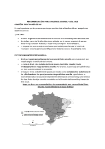 Microsoft Word - RECOMENDACIÃ“N PARA VIAJEROS A BRASIL