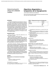 Algoritmo diagnóstico y terapéutico de la hipoglucemia