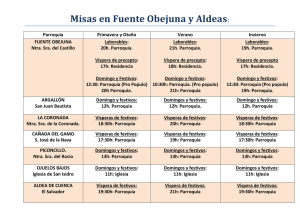 Misas en Fuente Obejuna y Aldeas: