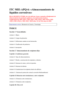 ITC MIE APQ 6. «Almacenamiento de líquidos corrosivos» (pdf ,153