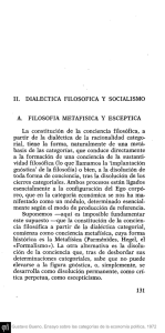 II. DIALÉCTICA FILOSÓFICA Y SOCIALISMO A. FILOSOFÍA
