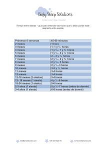 Primeras 6 semanas | 45-60 minutos 2 meses | 1 hora 3 meses | 1