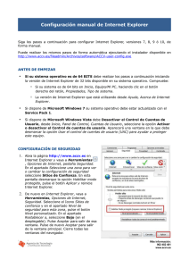 Configuración manual de Internet Explorer
