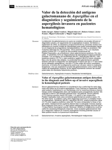 Valor de la detección del antígeno galactomanano de Aspergillus