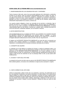 AVISO LEGAL DE LA PÁGINA WEB www.reverteminerals.com 1