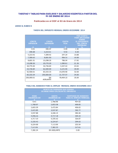 tarifas y tablas para sueldos y salarios 2014