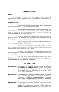 Ordenanza 454/07 - Código de Edificación