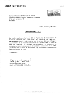 Comisia`n Nacional de} Mercado de Vaiores