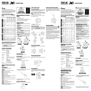 STRAIT-LINE X3 Laser Level Instruction Manual
