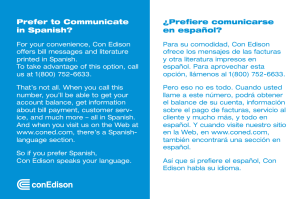Prefer to Communicate in Spanish? ¿Prefiere