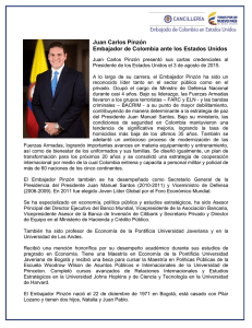 Juan Carlos Pinzón Embajador de Colombia ante los Estados Unidos