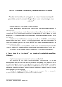 “Puerta Santa de la Misericordia, una llamada a la radicalidad”.