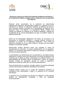 Declaración oficial de FEMEDE-OMC sobre la utilización de la vía