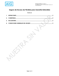 Seguro de Exceso de Pérdida para Garantía Extendida