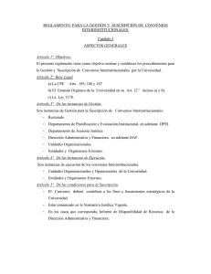 REGLAMENTO PARA LA GESTIÓN Y SUSCRIPCIÓN DE