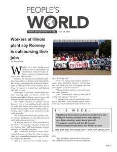 Workers at Illinois plant say Romney is outsourcing their jobs
