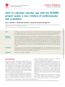 How to calculate vascular age with the SCORE project scales: a new