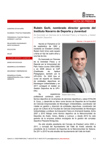 Rubén Goñi, nombrado director gerente del Instituto Navarro de